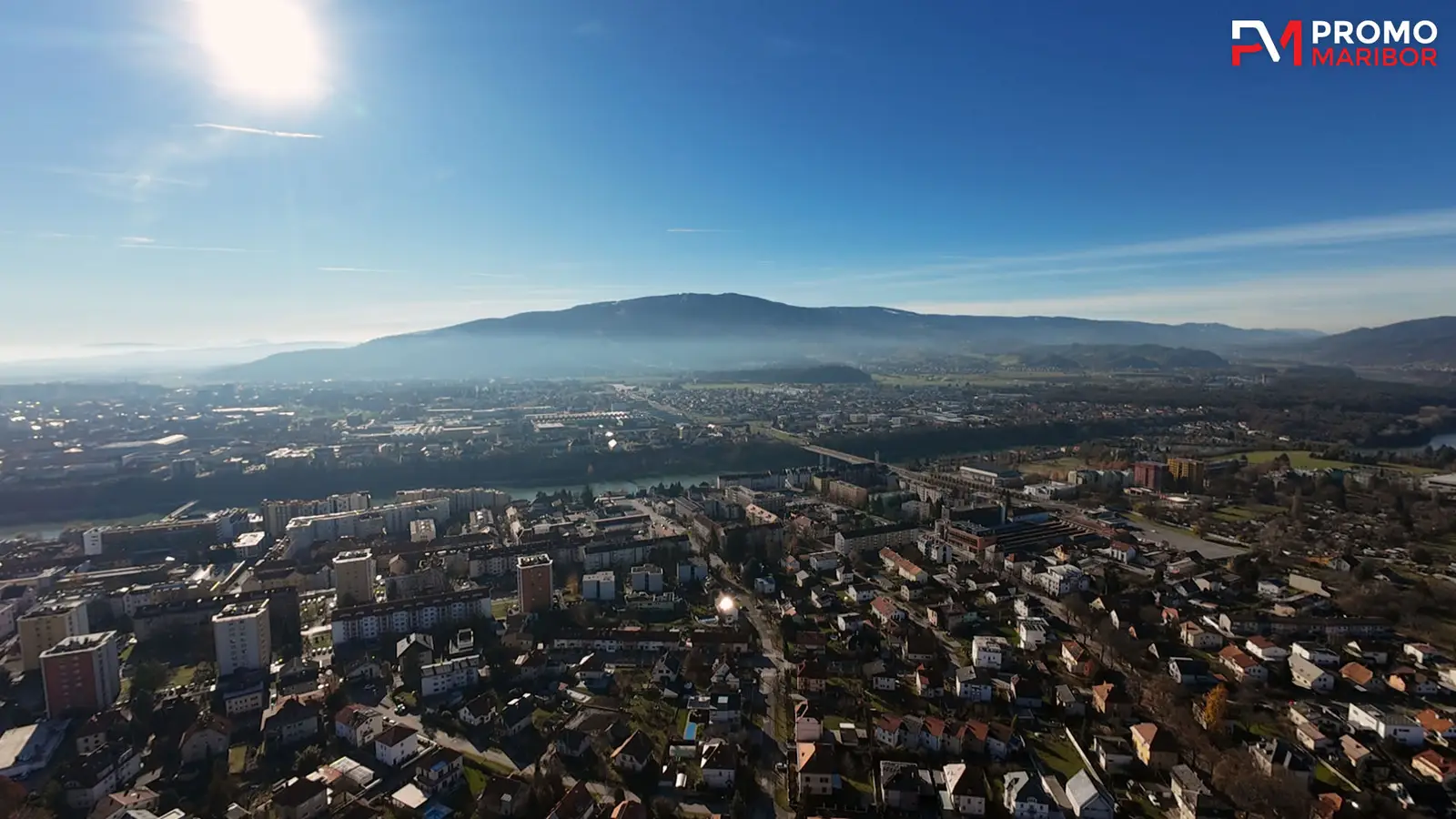 Občina Maribor panorama mesta in Pohorje